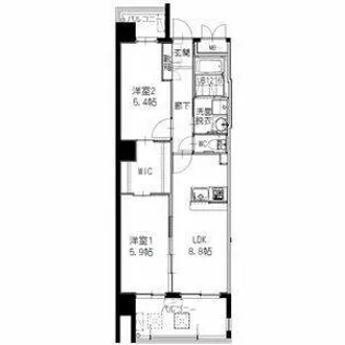 ヒルクレスト大濠公園駅2【801号室】の間取り