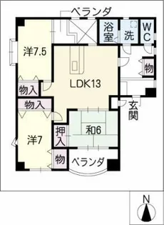 エントピア垣戸【3階】の間取り