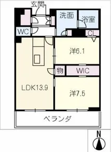 ウィステリア・ステージ真栄【4階】の間取り