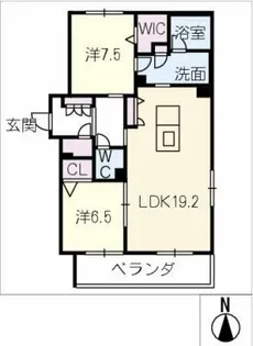 ウィステリア・ステージ真栄【4階】の間取り