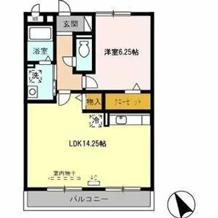 カーサコモダ新舞子C【2階】の間取り