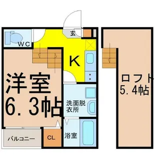 プティヴェナール【1階】の間取り