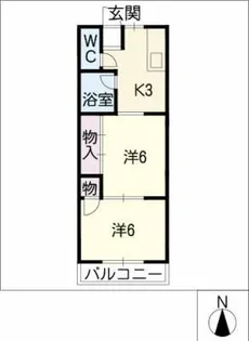 コーポ高木Ⅰ【2階】の間取り