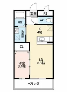 ハウス桐里【4階】の間取り