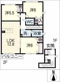 ライフ豊山【2階】の間取り