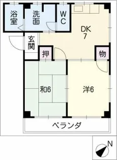 サウスアベニュー【1階】の間取り