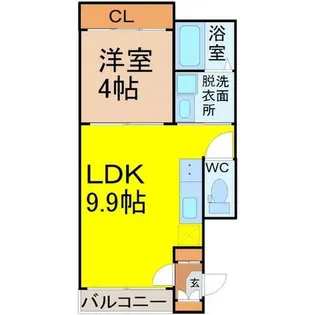 ハーモニーテラス河岸町【3階】の間取り