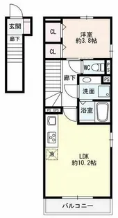 アルレーヌ恵比須【2階】の間取り