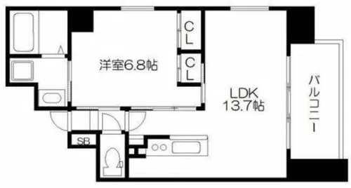 ベルフェリーク天満橋【5階】の間取り