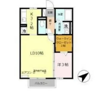 エクセル英賀保八十八 A棟【2階】の間取り