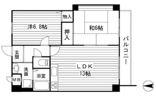 グリーンハイツ東山Ⅱ【6階】の間取り