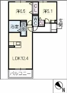 カーサ・クラッシオ【3階】の間取り