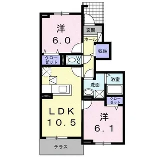 ヴィルメゾンD【1階】の間取り