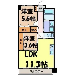 アクシア車道【5階】の間取り