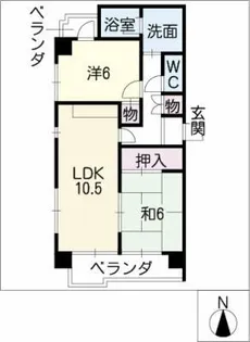 スカイハイム志賀【8階】の間取り