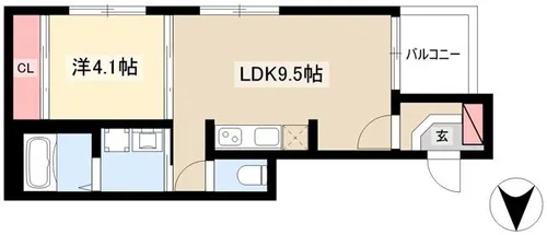 ハーモニー高畑ザレジデンス【3階】の間取り