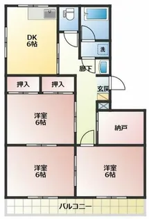 朝日マンション【3-A号室】の間取り