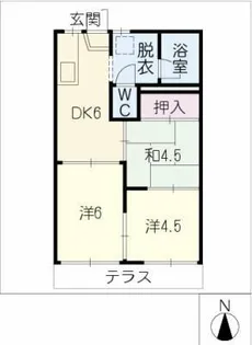 ハイツ伊藤Ⅱ【1階】の間取り