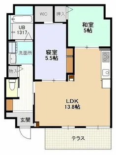 ラキャッスル小田井【1階】の間取り