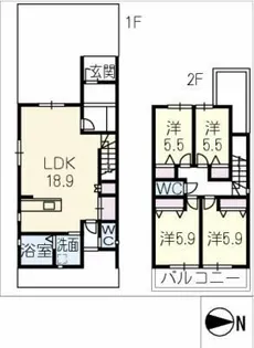愛知県名古屋市名東区文教台2丁目【一戸建】の間取り