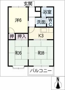 山之手一号館【2階】の間取り