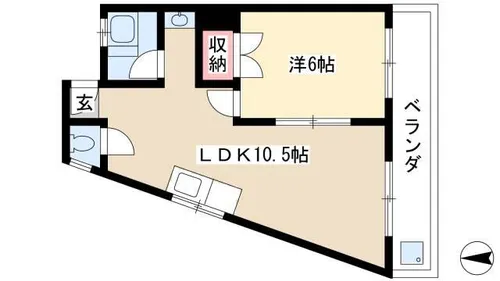 江口マンション四女子【4階】の間取り