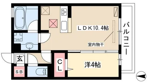 ハーベスト横井【1階】の間取り