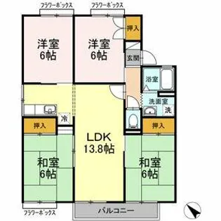 サンハイツセジュール C棟【2階】の間取り