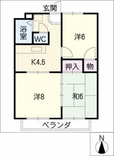 カミールハイツ【2階】の間取り