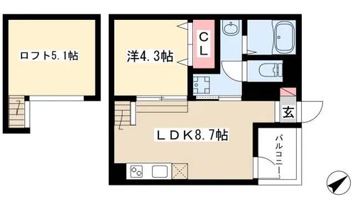 ソフィア名西【1階】の間取り