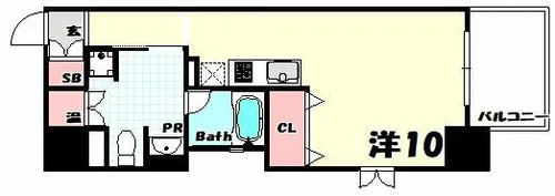 レジディア神戸磯上【6階】の間取り