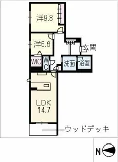 プレミアスゲート【1階】の間取り