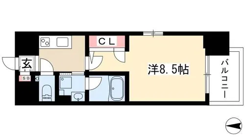 セレニティー大須【908号室】の間取り