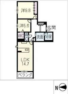 プレミアスゲート【2階】の間取り