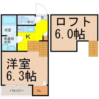 ハーモニーテラス西日置【2階】の間取り