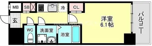 エスリードレジデンス大阪福島サウスフラッツ【1503号室】の間取り
