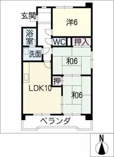 第2みかん山ハイツ【2階】の間取り