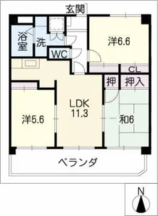 シャルム【4階】の間取り