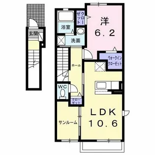 アーバンコート南行橋 A【201号室】の間取り