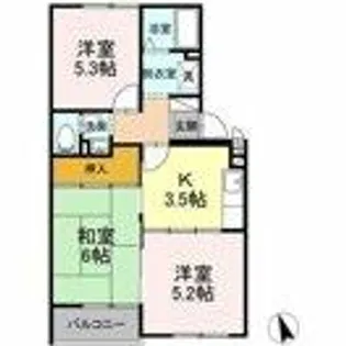 サンハイツ今枝【3階】の間取り