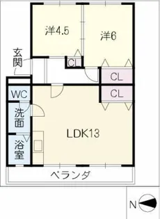 コーポ三立【5階】の間取り