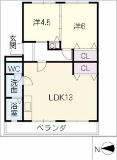 コーポ三立【5階】の間取り