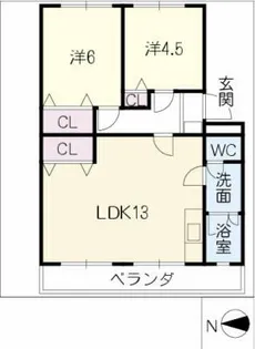コーポ三立【4階】の間取り