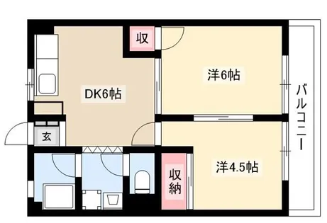 メゾン大鐘【202号室】の間取り