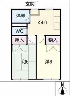 シャトレ住吉【1階】の間取り
