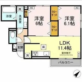 DーAVANCE城崎【1階】の間取り