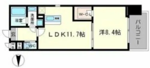 ラクラス長堀橋【13階】の間取り