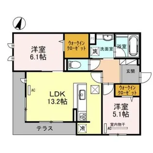 エトワール大山崎【1階】の間取り