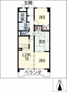 エポック篭山【2階】の間取り