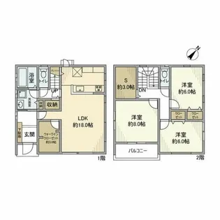 愛知県名古屋市緑区有松幕山【一戸建】の間取り